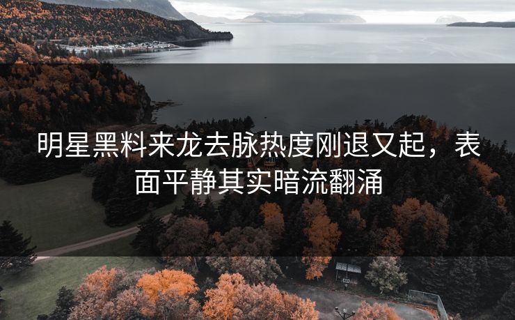 明星黑料来龙去脉热度刚退又起，表面平静其实暗流翻涌