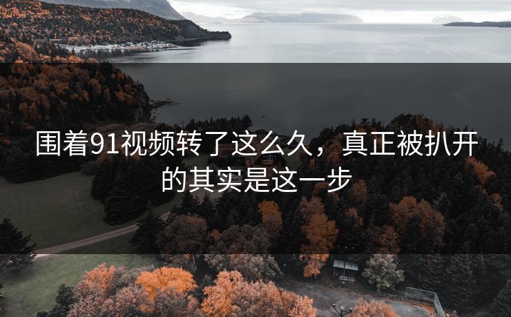 围着91视频转了这么久，真正被扒开的其实是这一步