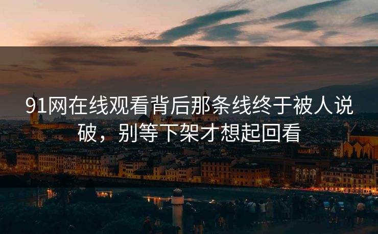 91网在线观看背后那条线终于被人说破，别等下架才想起回看