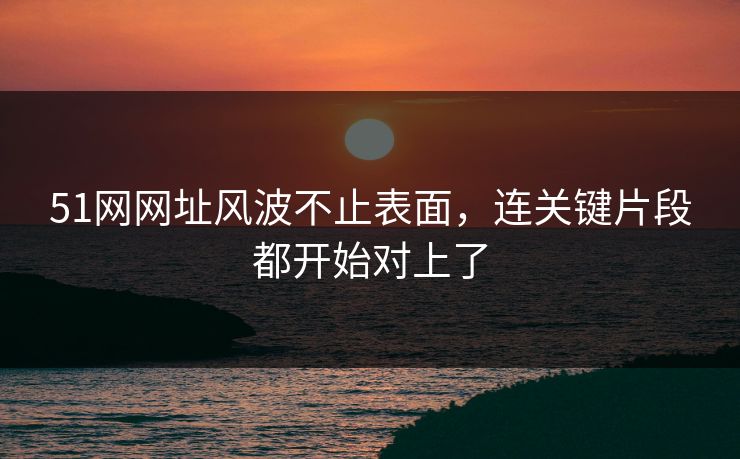 51网网址风波不止表面，连关键片段都开始对上了