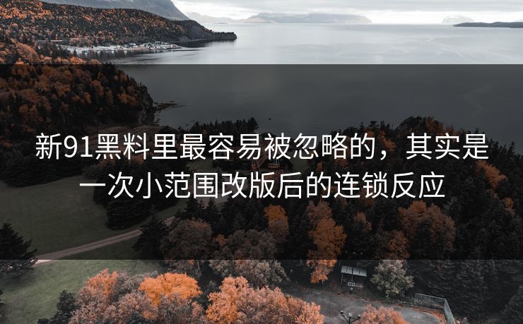 新91黑料里最容易被忽略的，其实是一次小范围改版后的连锁反应