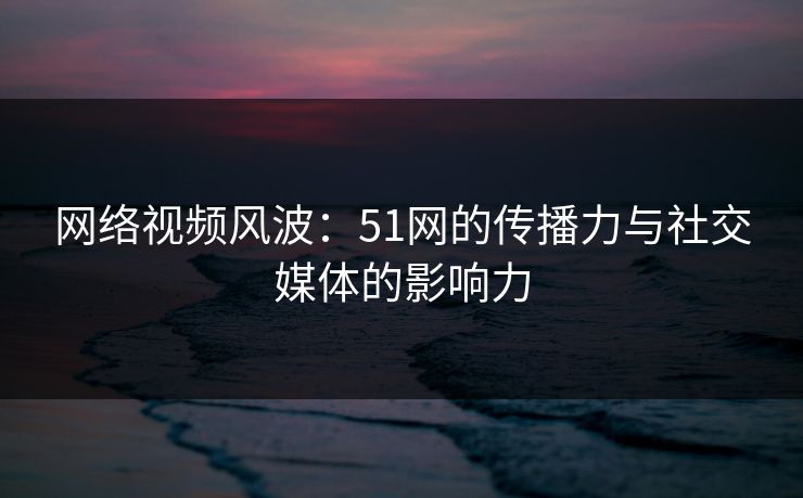 网络视频风波：51网的传播力与社交媒体的影响力