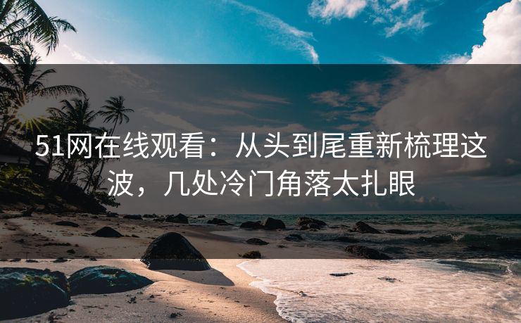 51网在线观看：从头到尾重新梳理这波，几处冷门角落太扎眼
